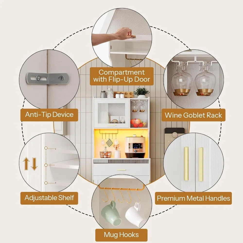 67" Kitchen Pantry Storage Cabinets