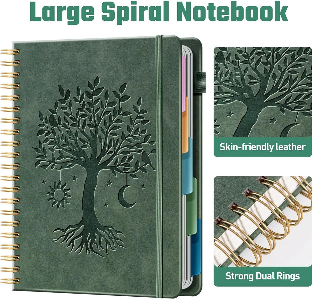 Leather Hardcover Spiral Notebook 8.5x11