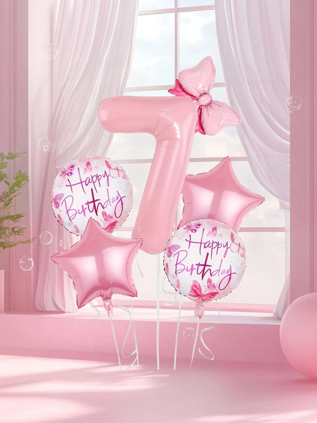 Pink Foil Number Balloons