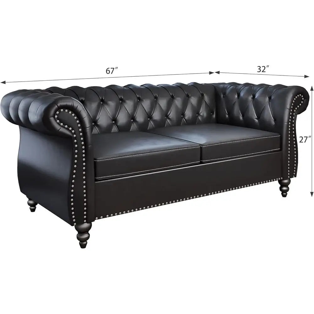 Leather Chesterfield Sofa Set