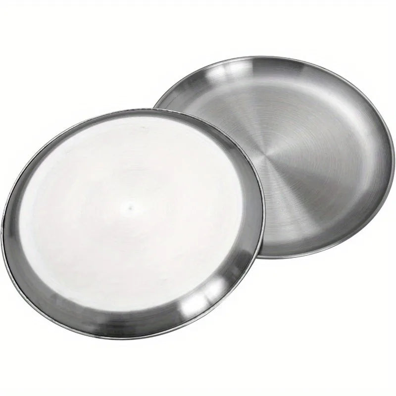 10pcs -  Stainless Steel Dinner Plates