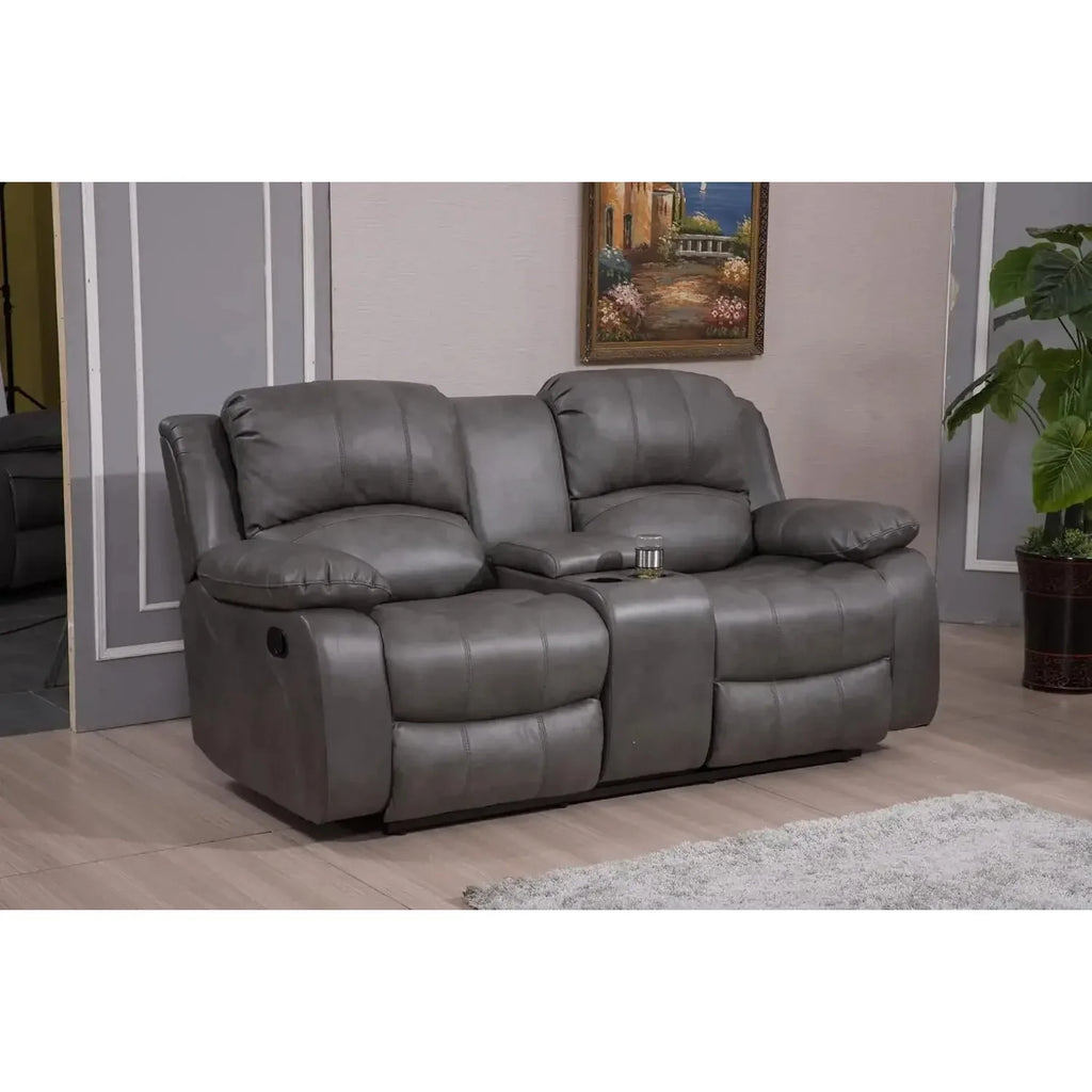 2PC Leather Air Reclining Sofa Loveseat Set