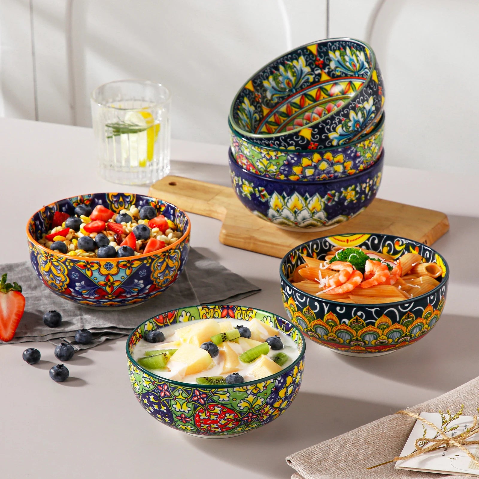 6/12 Piece Cereal Bowls Set 28 Oz