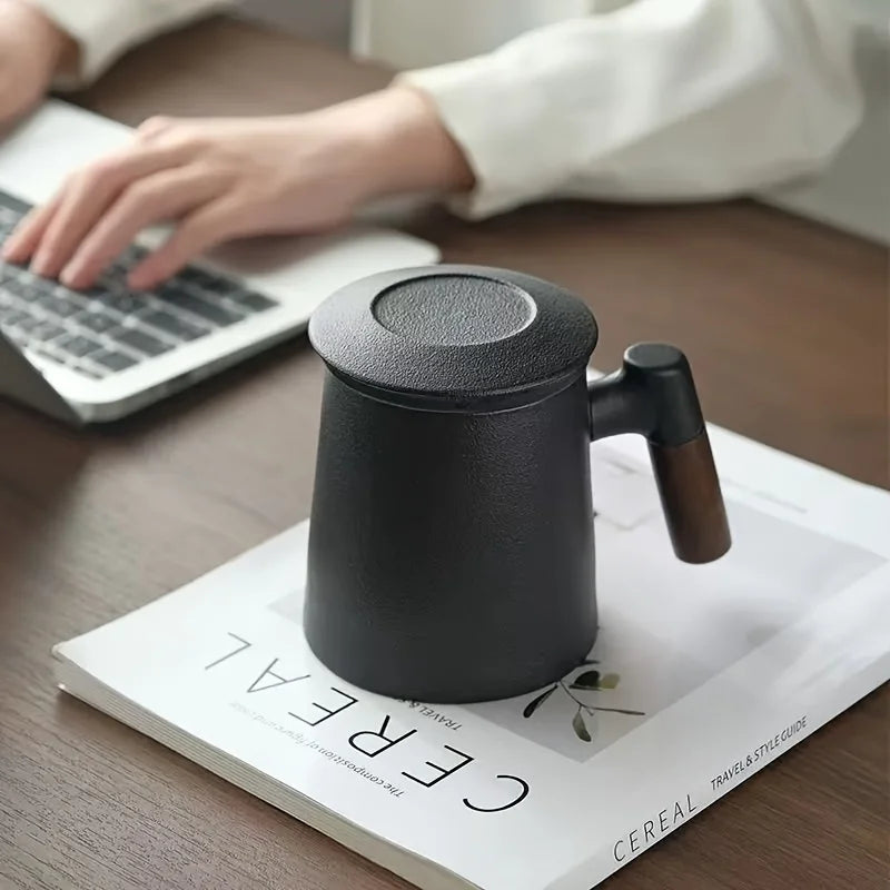 Ceramic Mug With Separation Filter & Lid