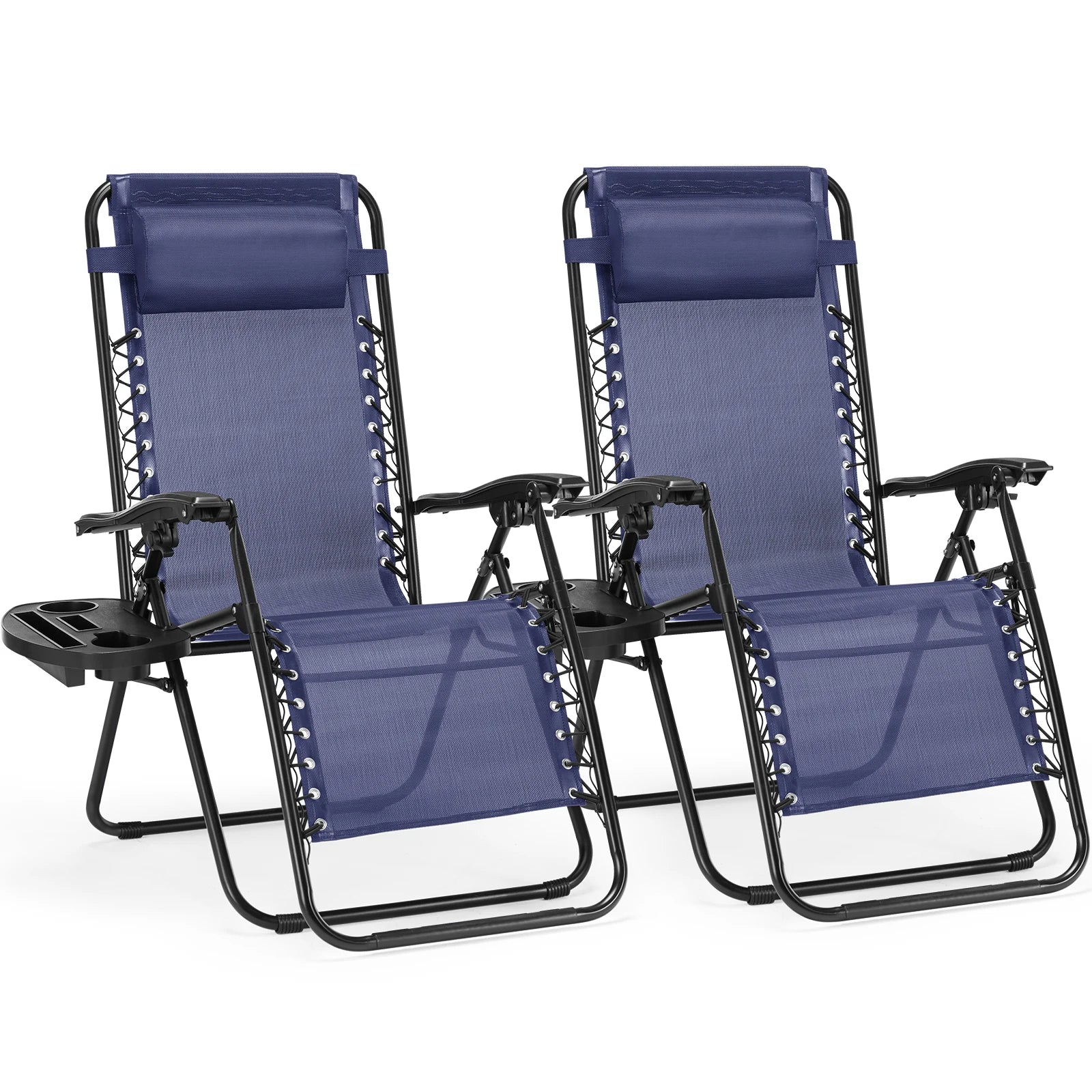 Set of 2 Portable Recliner Camping Lounge Chair
