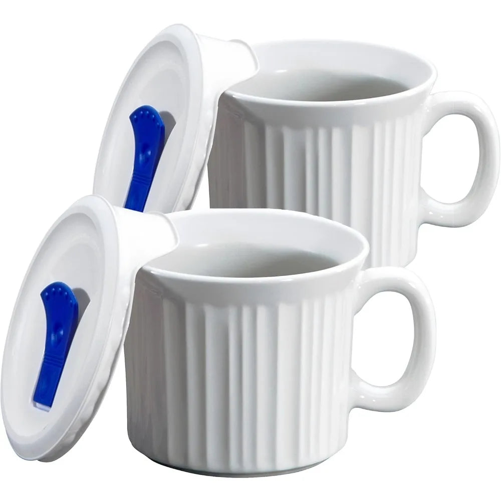 Ceramic Meal Mugs with BPA-Free Vented Lids