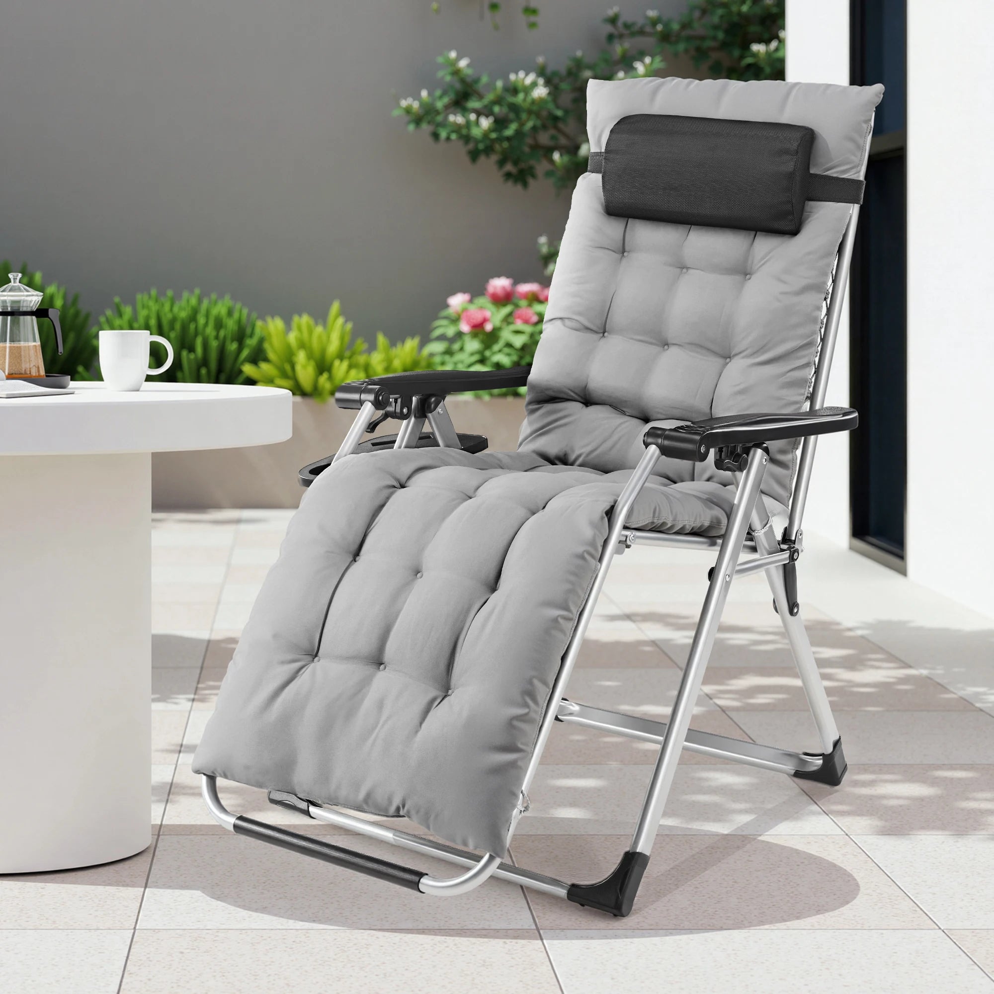 Gravity Recliner Camping Patio Lounge Chair