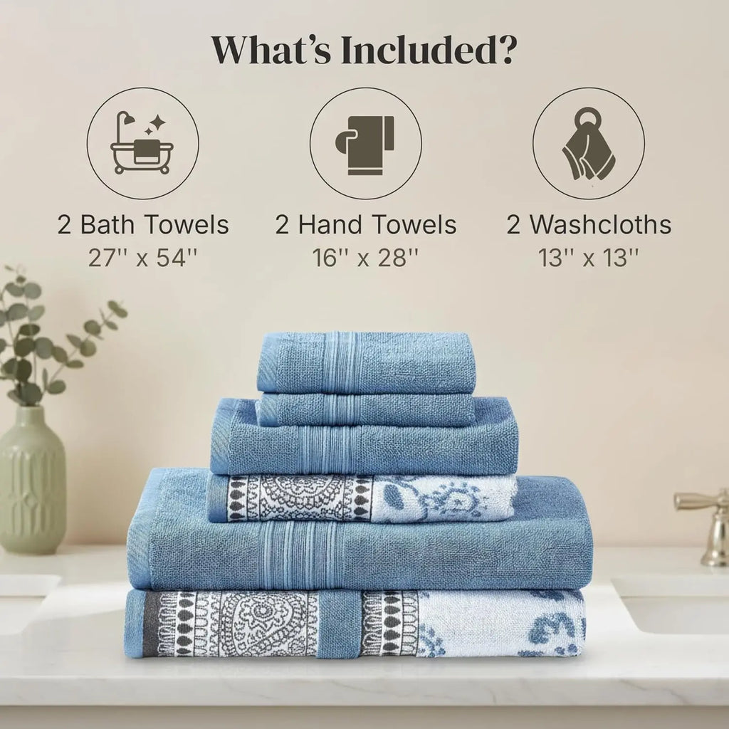 Jacquard 6-Piece Towel Set