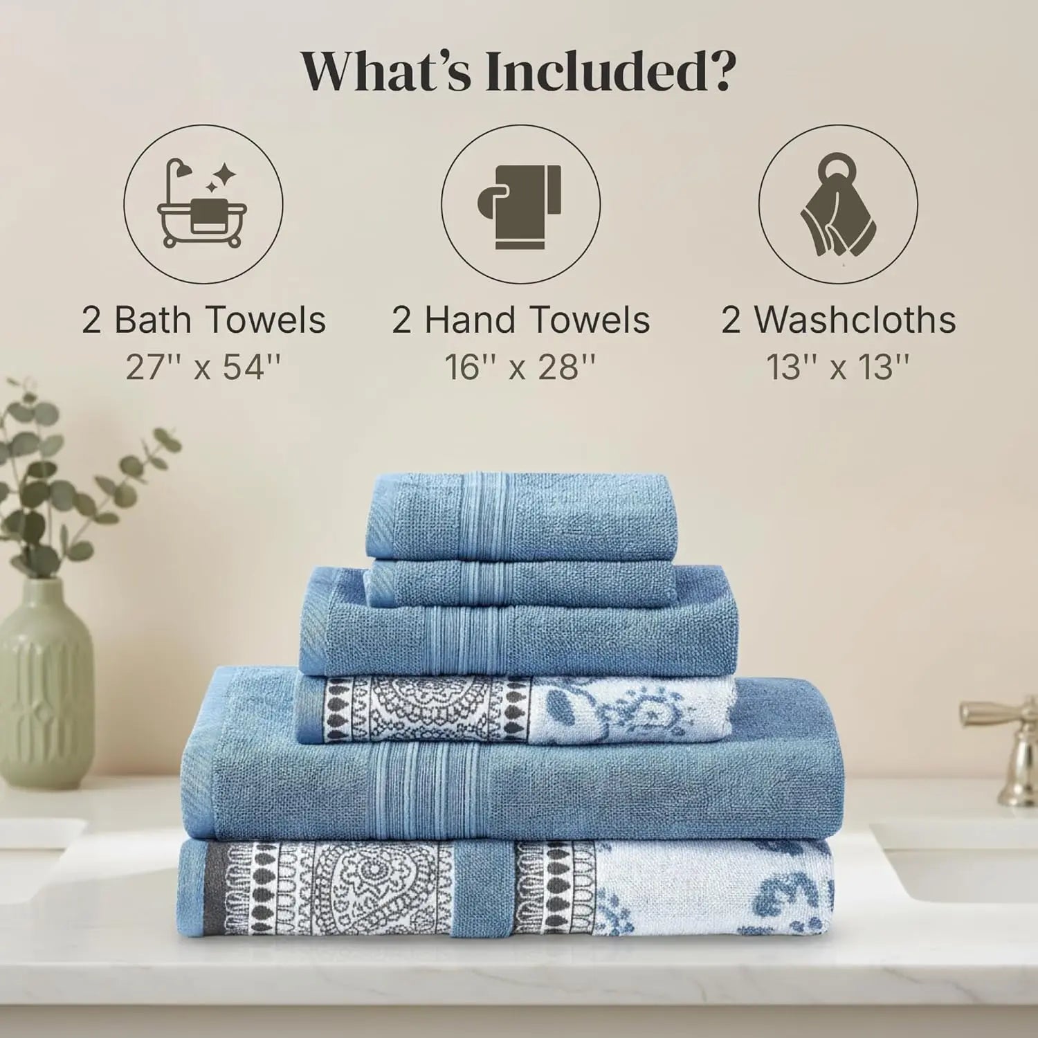 Jacquard 6-Piece Towel Set