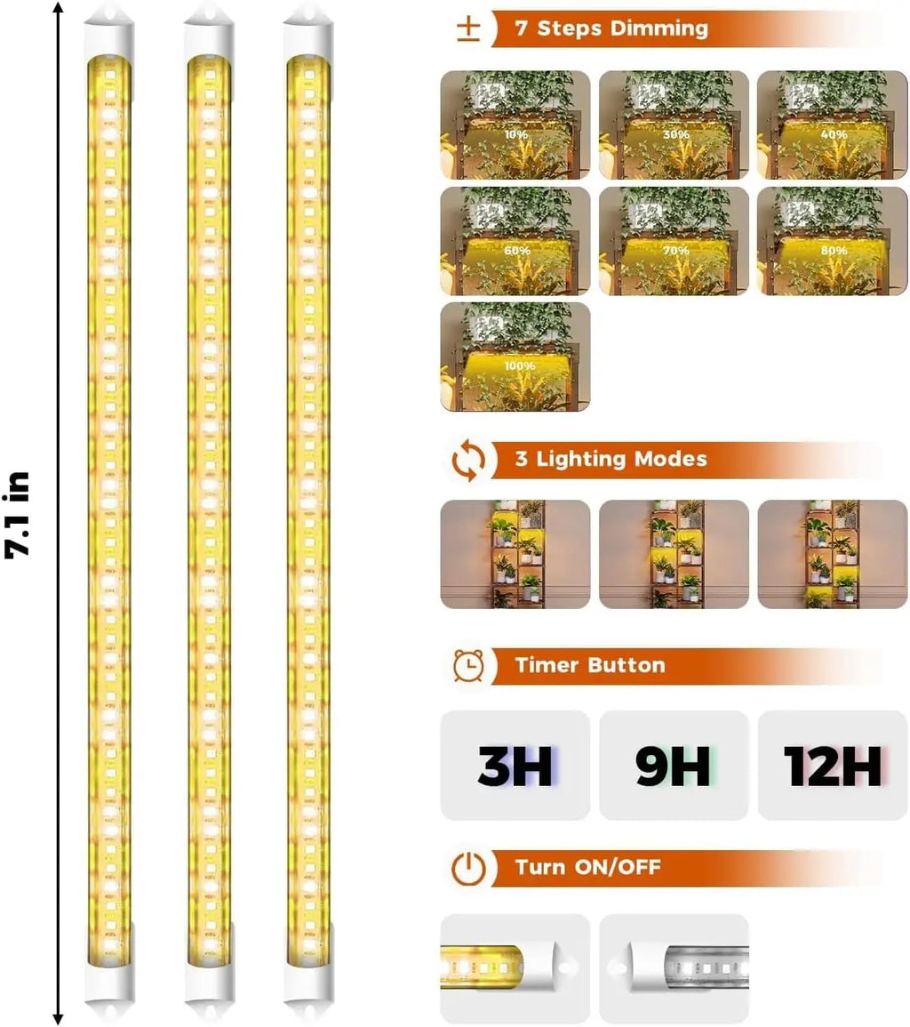 3-Tier Plant Stand with Grow Light