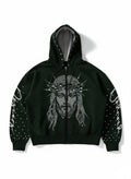 A loose hoodie street style