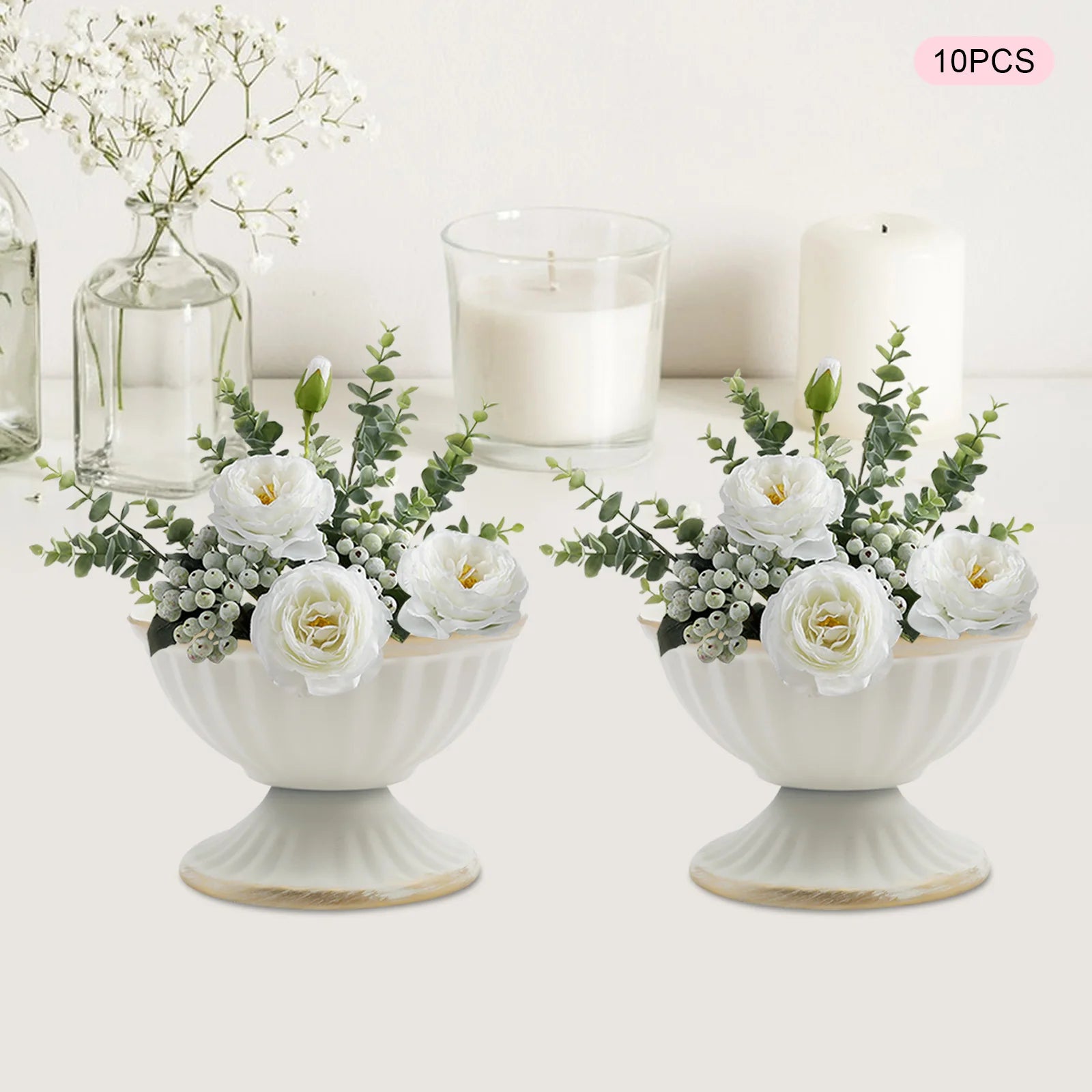 10 PCS - Mini Vase Golden Metal