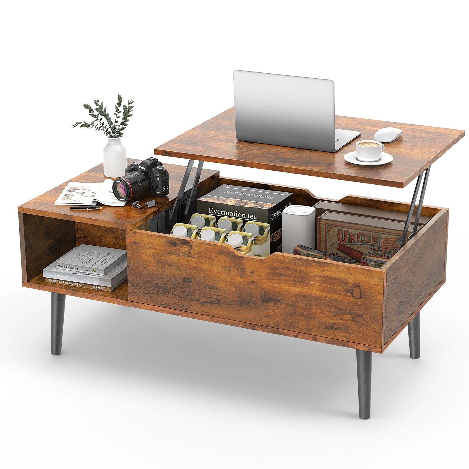 39.37"x19.7" Desk Tea Wood Dining Tables