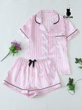 Striped Satin Pajama Set