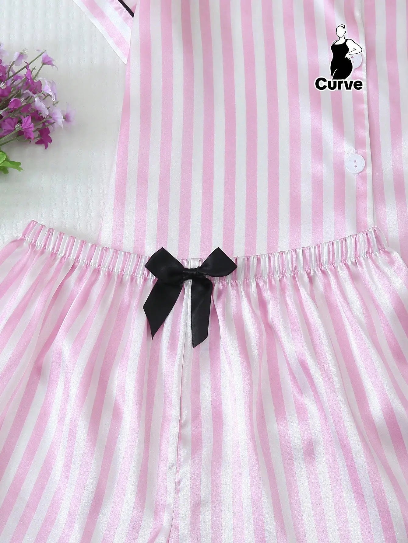 Striped Satin Pajama Set