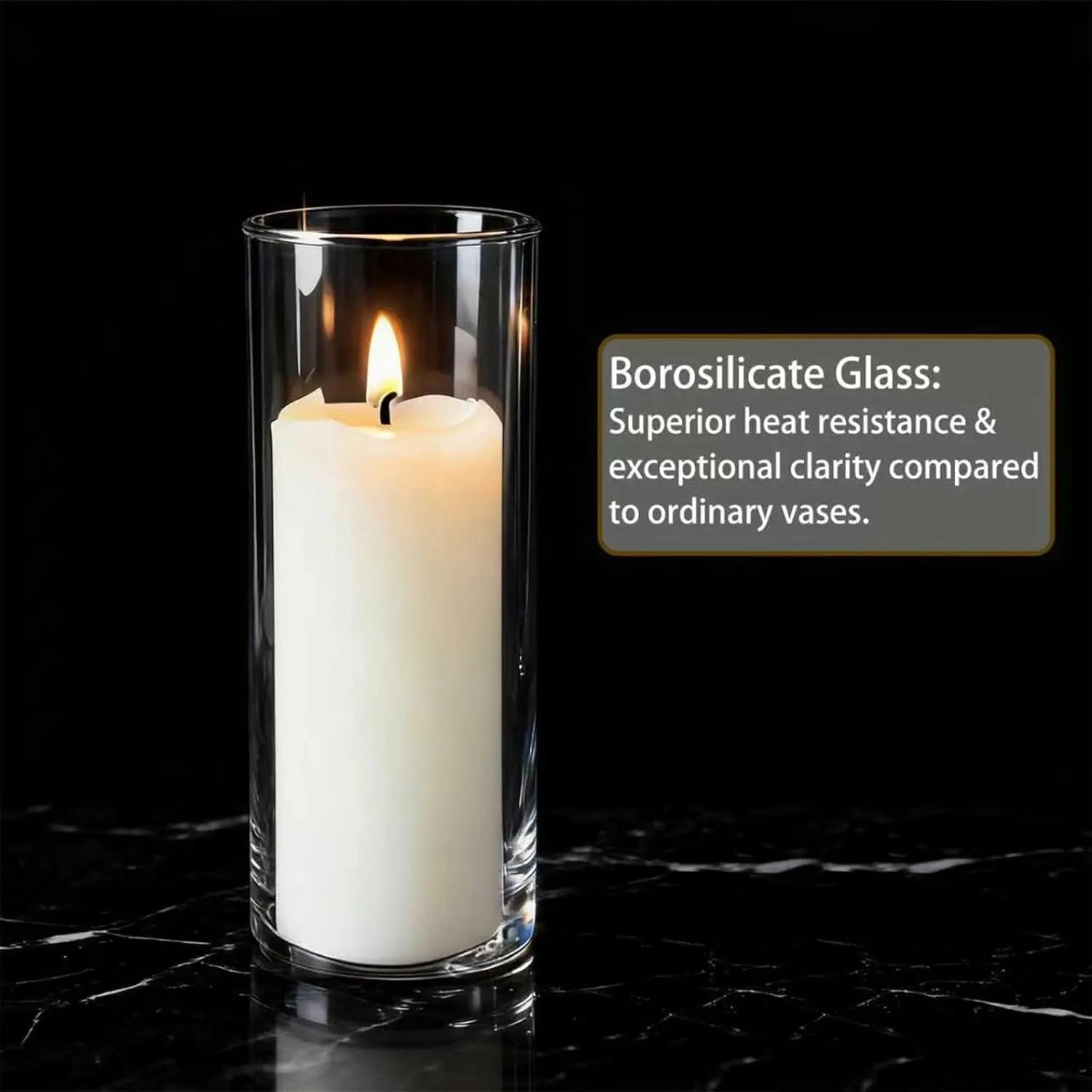 48-Pack Clear Glass Cylinder Vases, 4 Sizes (4/6/8/10 Inch)