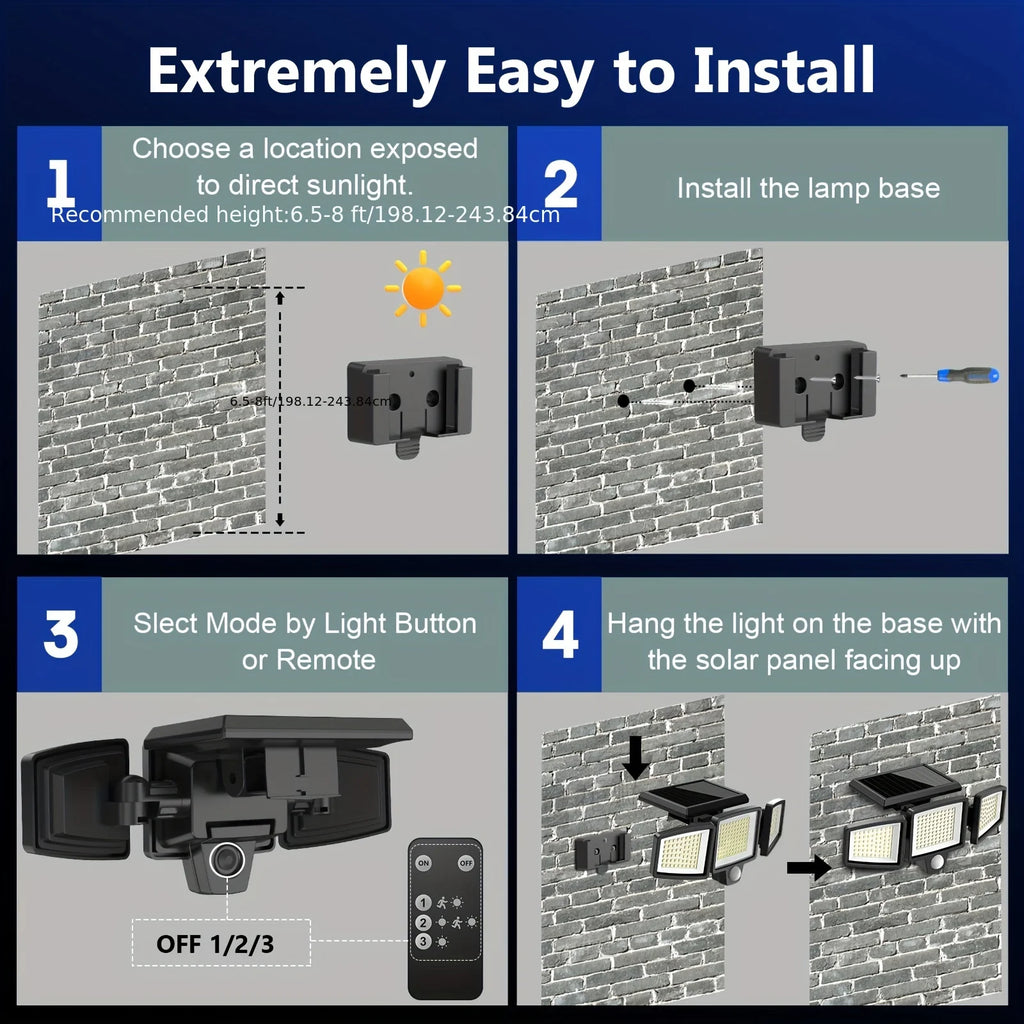 3-Head Solar Outdoor Light