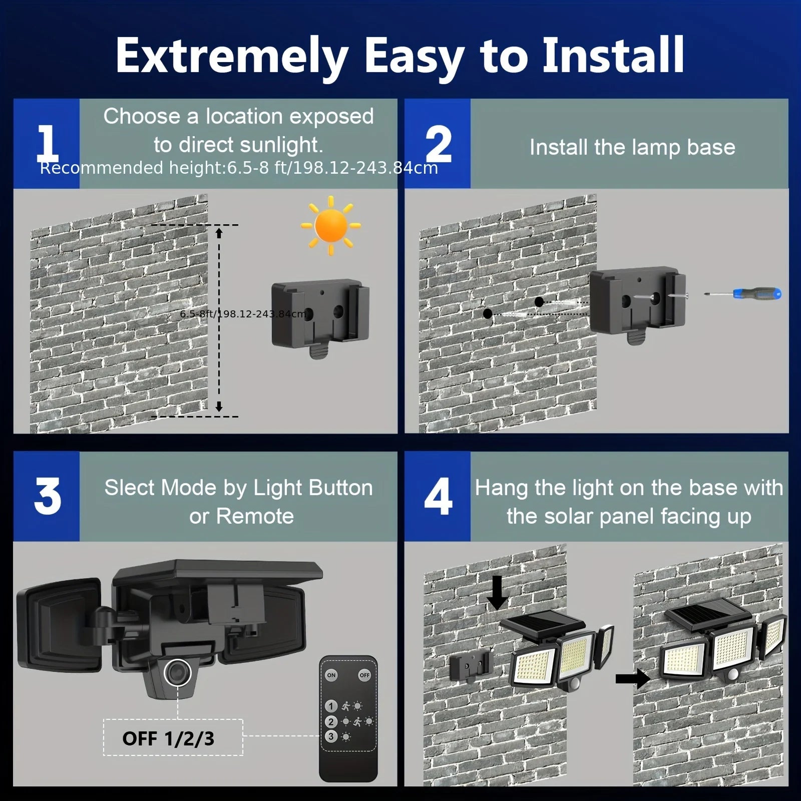 3-Head Solar Outdoor Light