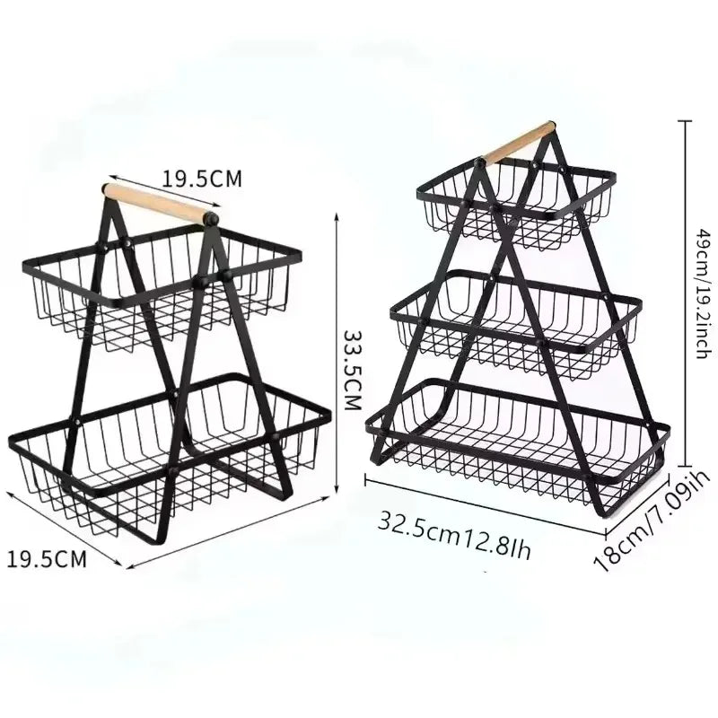 Removable wrought iron fruit basket Stack