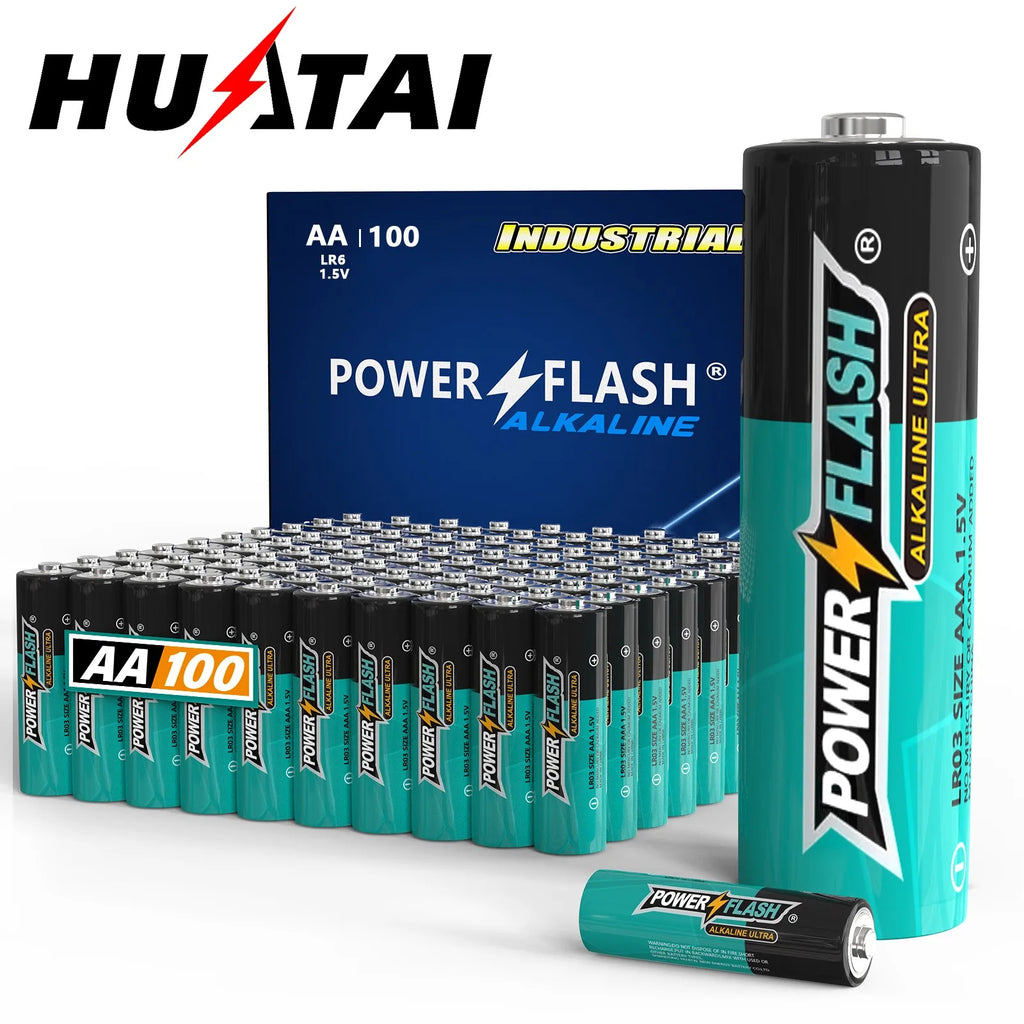 Power Flash AA 100 pcs Alkaline Batteries