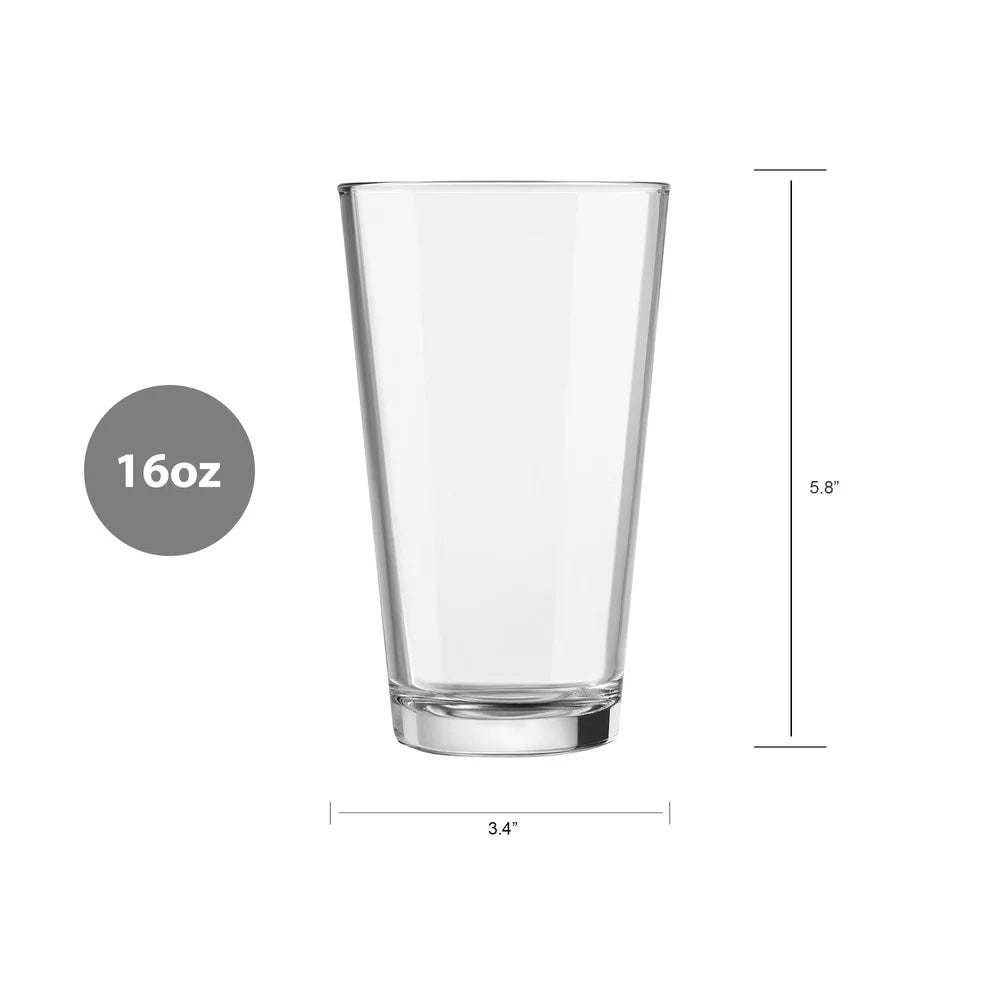 Durable 16oz Pint Glasses for 4