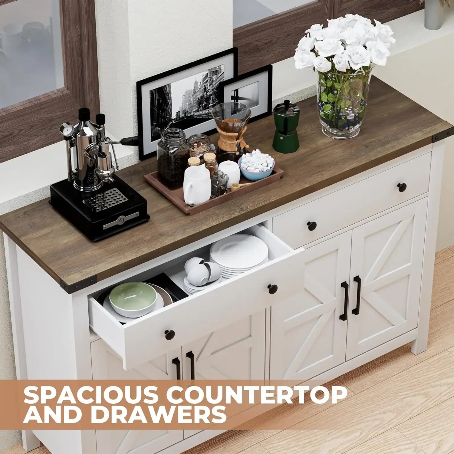 55" Sideboard Buffet Cabinet