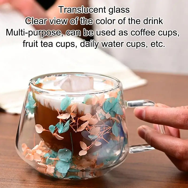 Double Wall Clear Glass Coffee Mugs