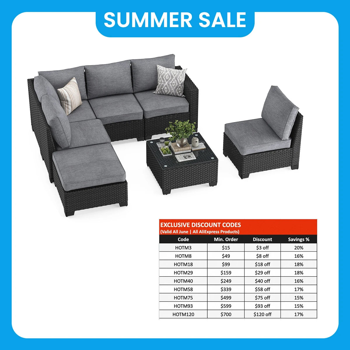 Patio Sectional Sofa Set