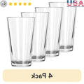 Durable 16oz Pint Glasses for 4