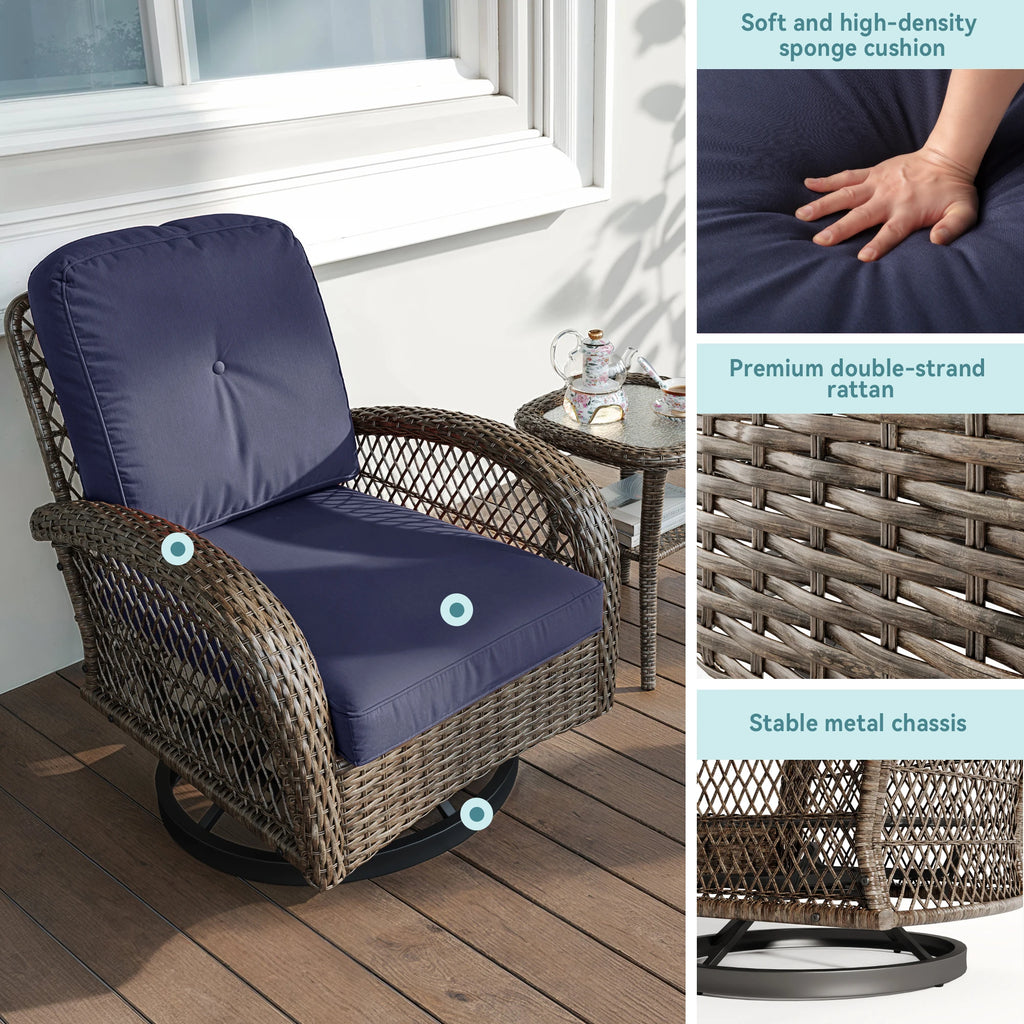 Bistro Set. Rotating Rocking Chair Set
