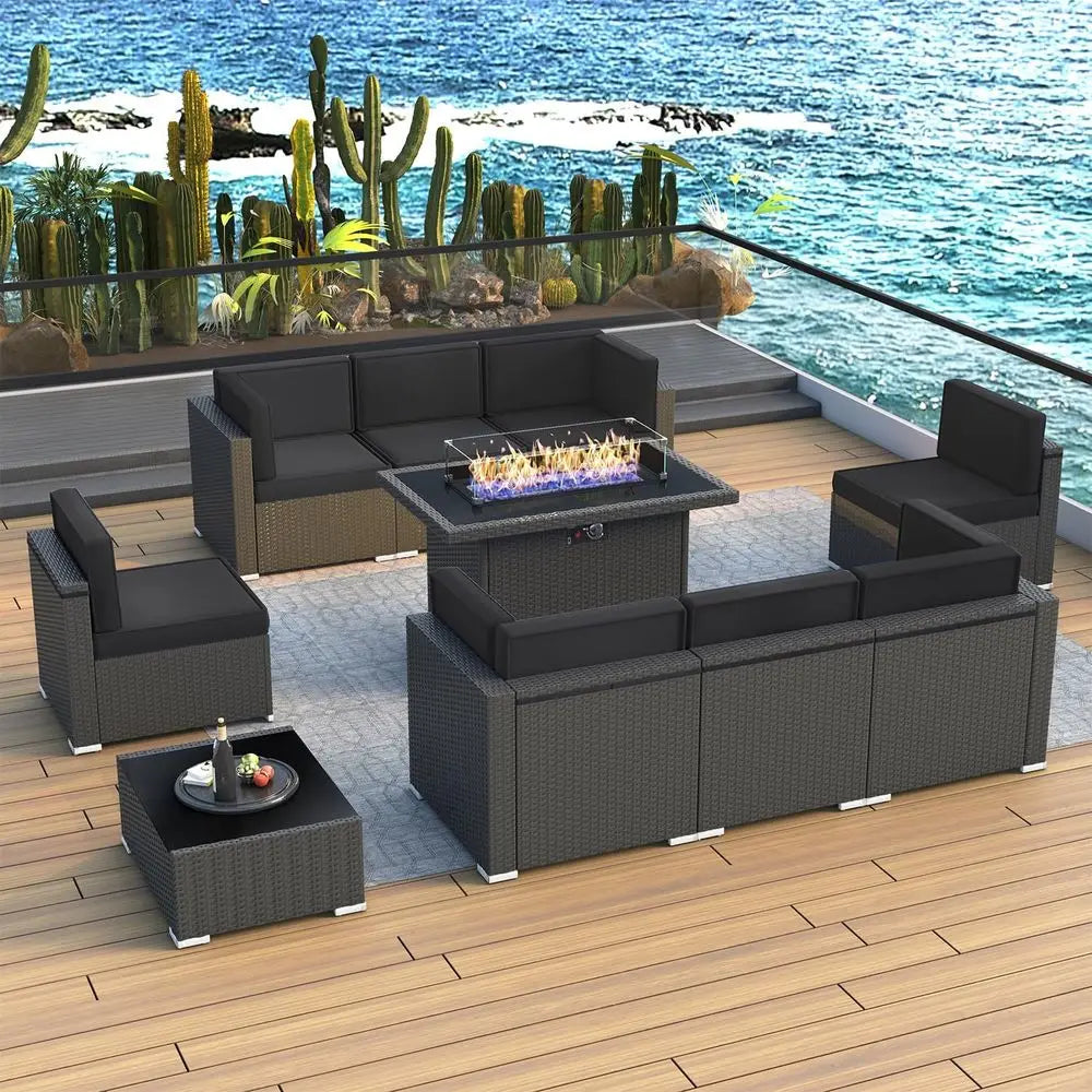 10-Piece Outdoor Wicker Rattan Patio  Set