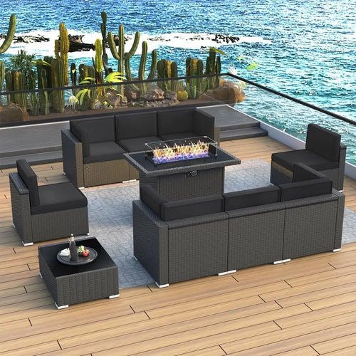 10-Piece Outdoor Wicker Rattan Patio  Set