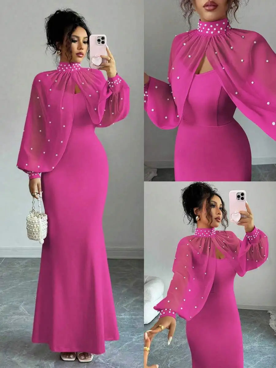 Elegant Pink Mermaid Gown