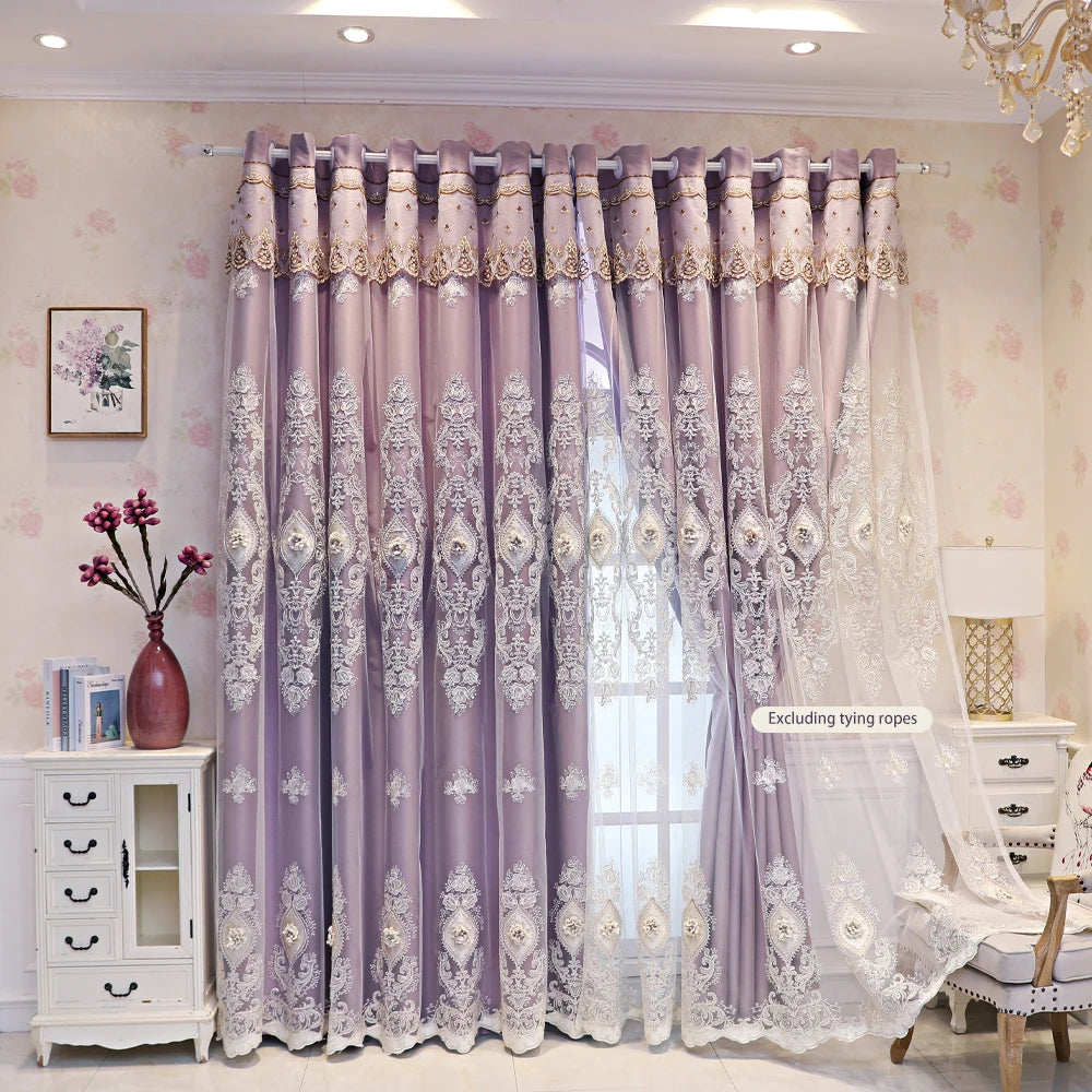 Luxury Vintage-Style Embroidered Curtains