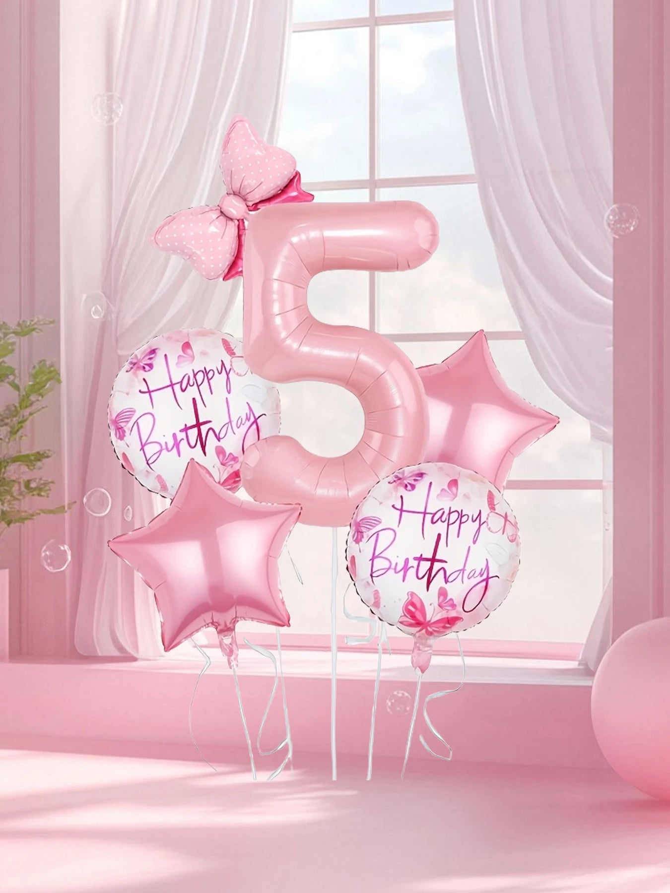 Pink Foil Number Balloons