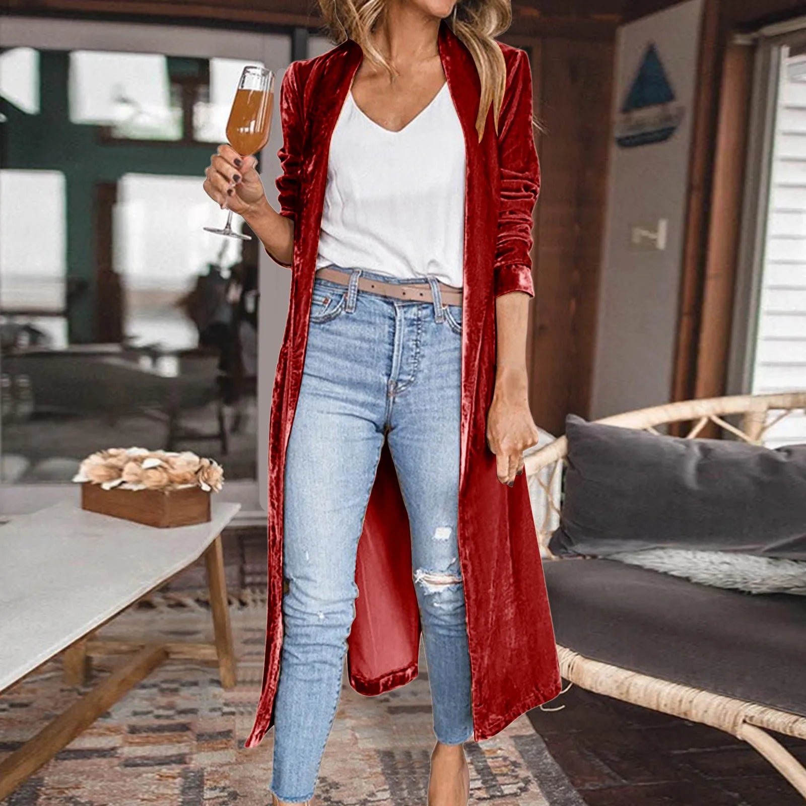 Velvet Long Coat