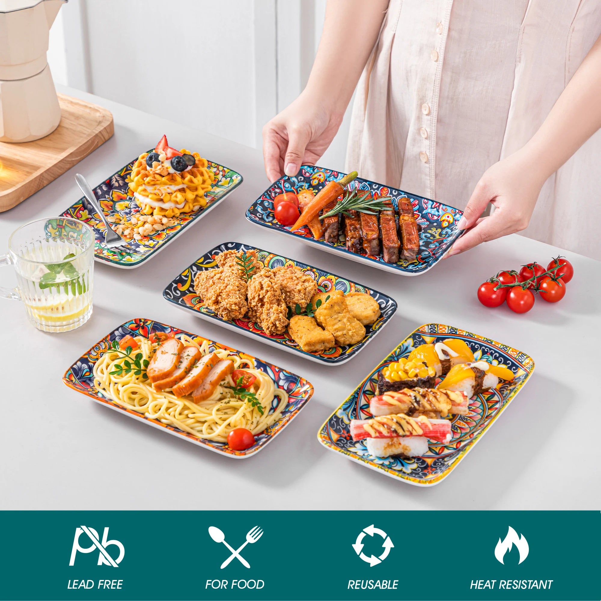 6/12 -  Bohemian Style 8 inch Serving Trays