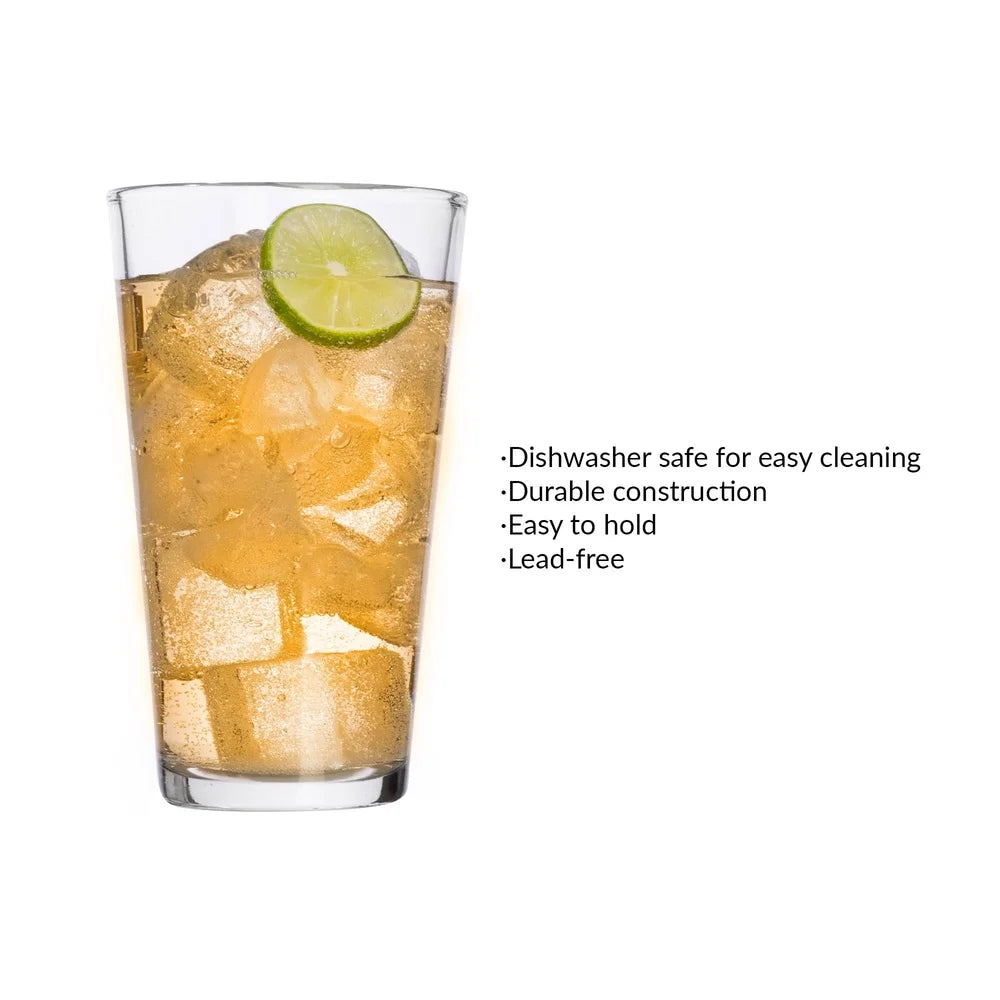 Durable 16oz Pint Glasses for 4
