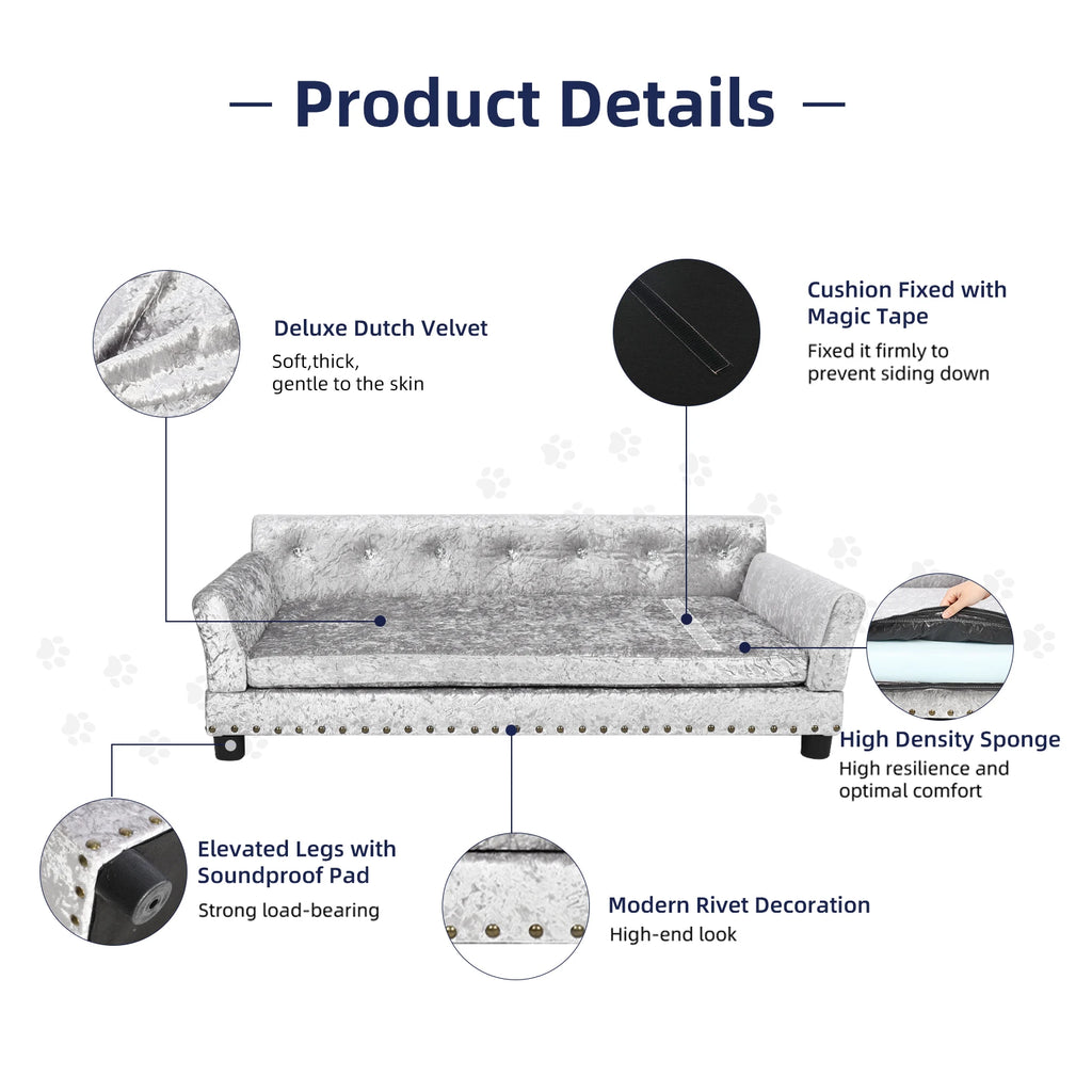 Dutch Velvet Upholstered Sofa