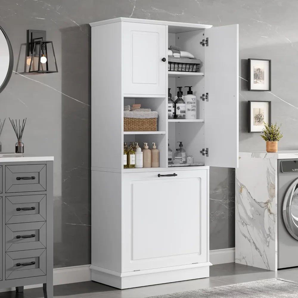 68" Tall Tilt-Out Laundry Hamper Cabinet