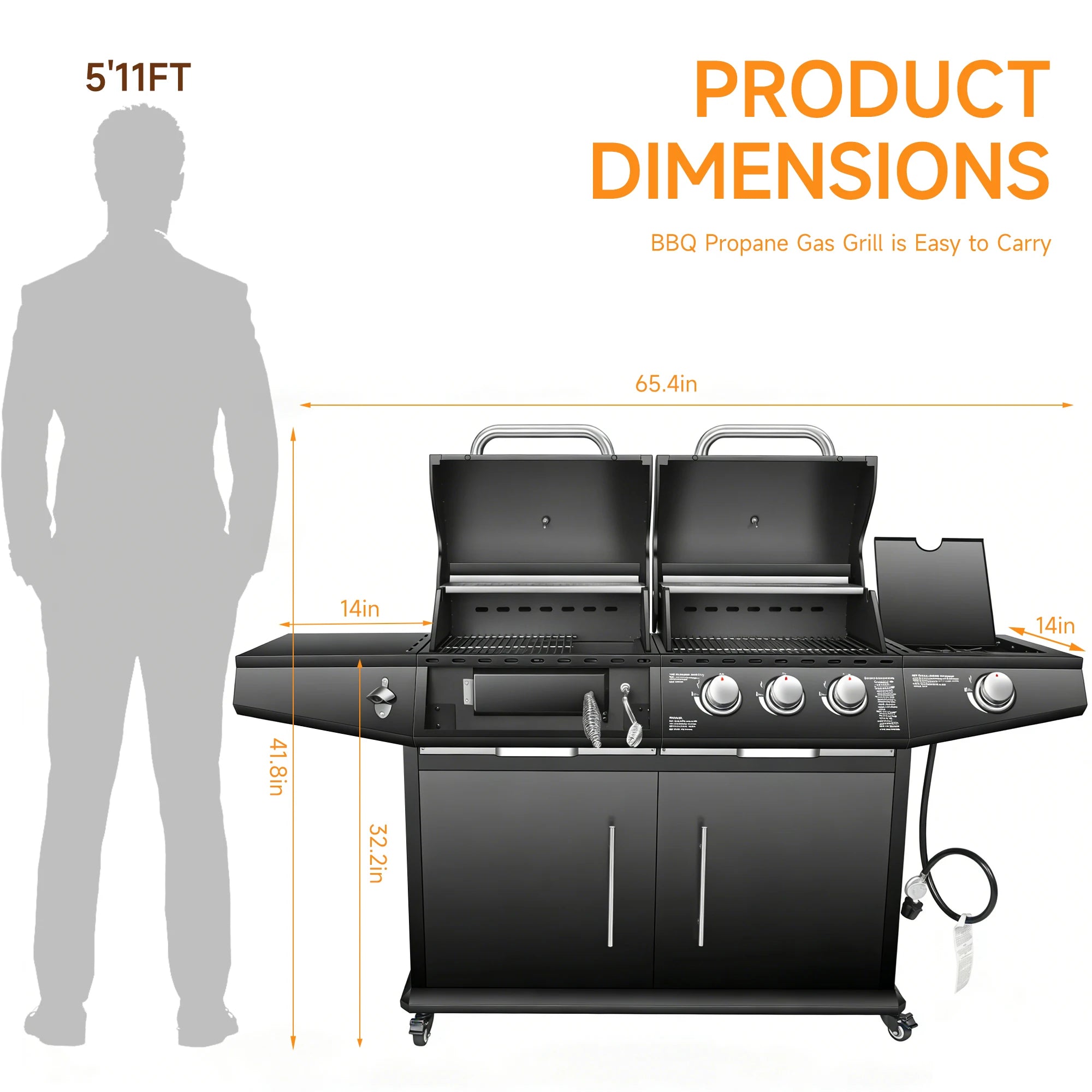 Dual Fuel Grill Gas & Charcoal Grill