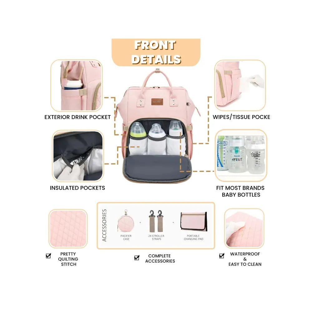 Diaper Bag Backpack With Changing Pad