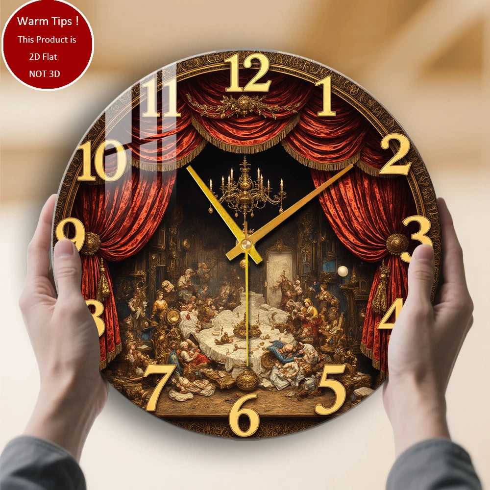 Tempered Glass Wall Clock Vintage