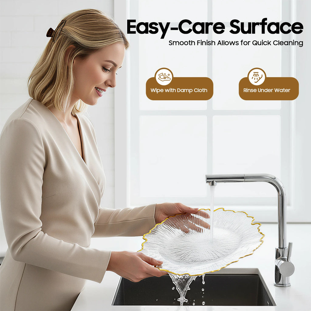 Gold Rim Transparent Charger Plates