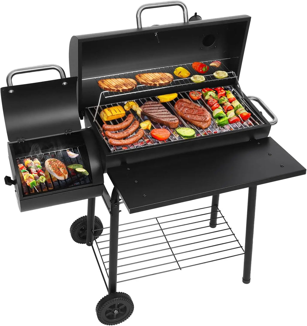 Spacious Barrel Charcoal BBQ Grill