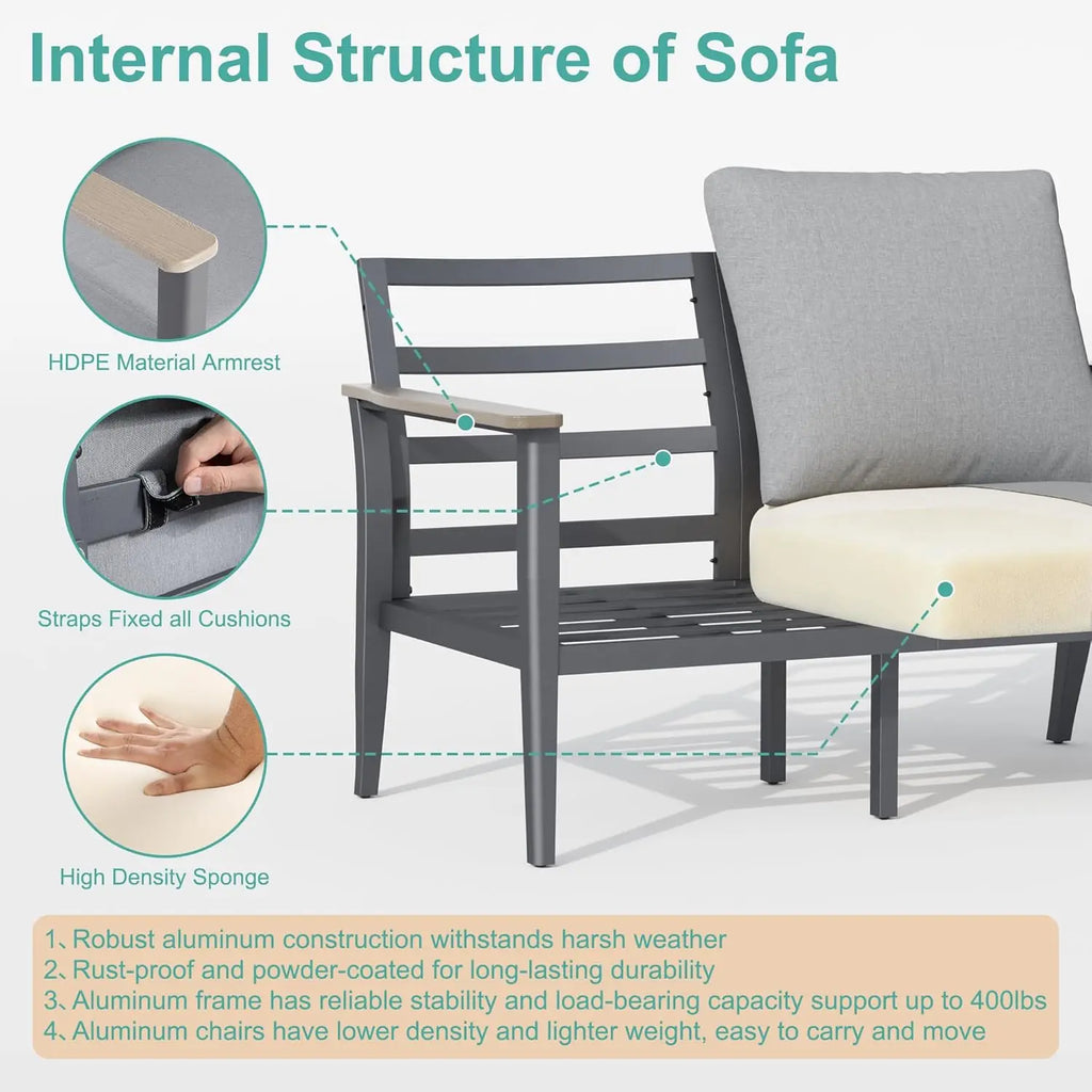 Aluminum 5 - Piece Patio Set