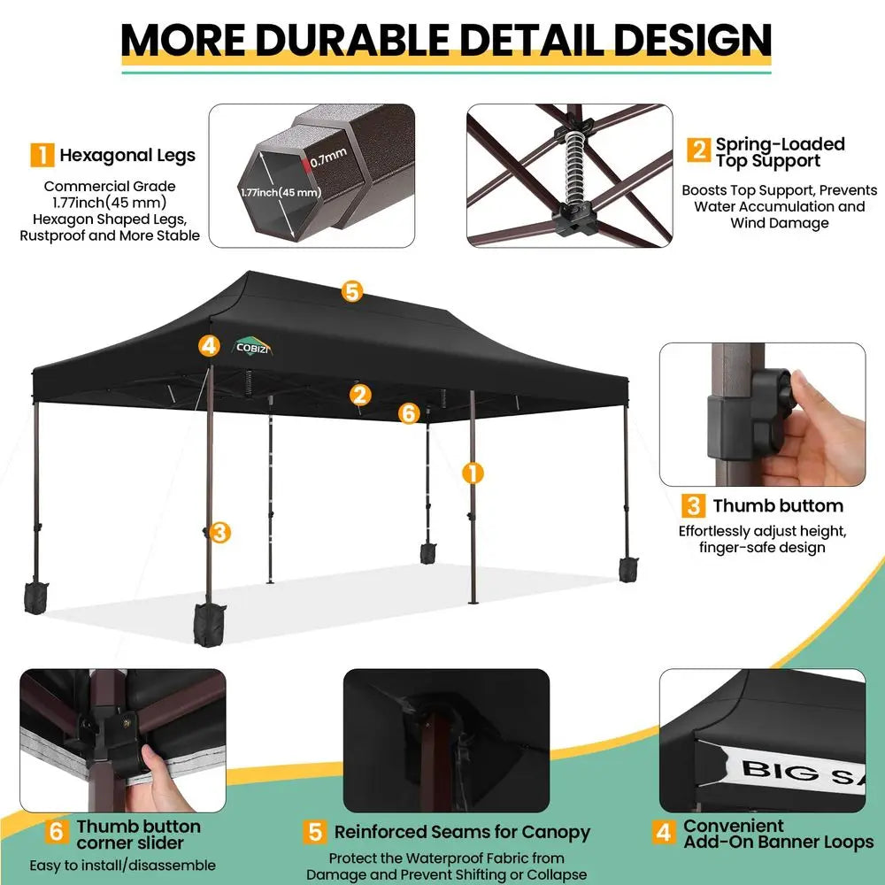 10x20 Pop up Canopy Without Sidewall