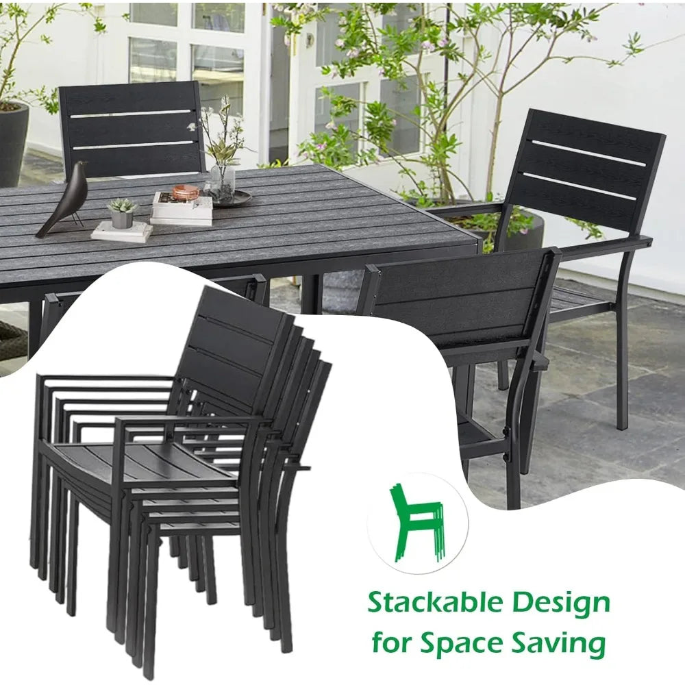 7 Piece  60" x 36" Table and Stackable Chairs