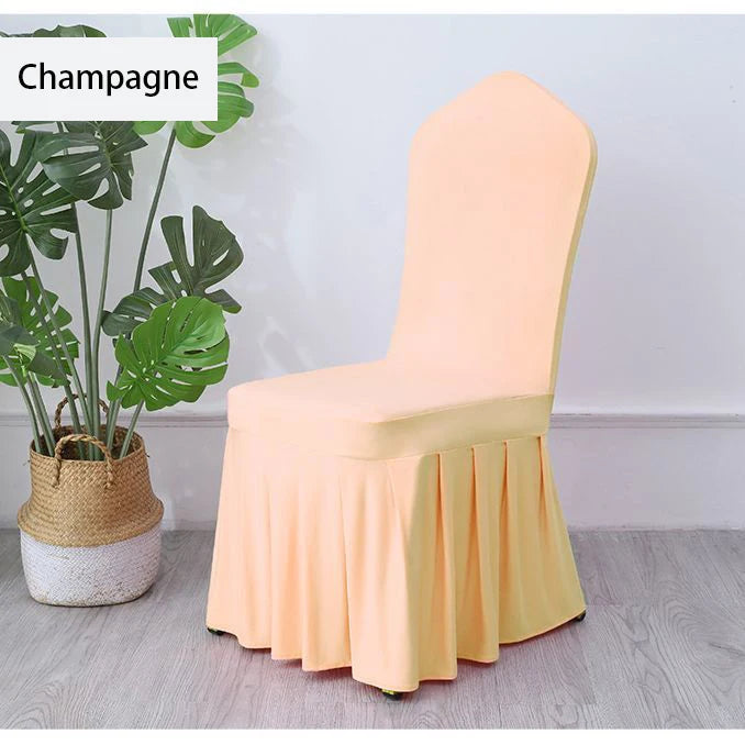 White Chair Cover Pleated skirt