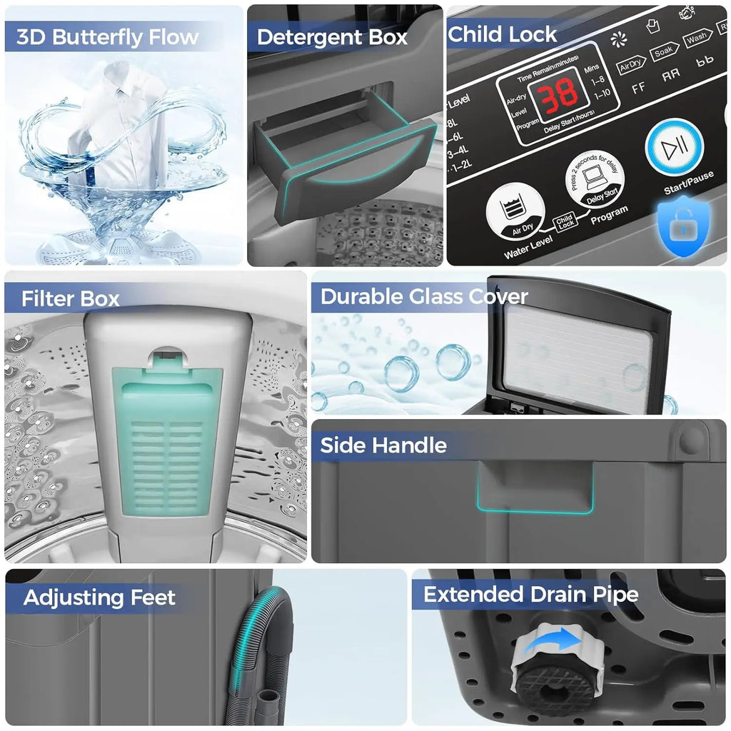Portable Washing Machine, 20Lbs Capacity